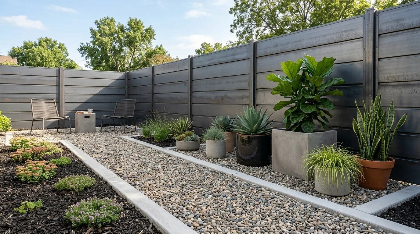 Metal Panel Privacy Fence